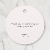 Roze Bloemboek Thema Verjaardag Bedankjes Labels (Achterkant)