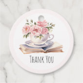 Roze Bloemboek Thema Verjaardag Bedankjes Labels (Voorkant)