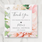 Roze Bloemboeket Bedankt Bedankjes Labels (Voorkant)