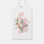 Roze bloemboeket cadeaulabel (Achterkant)