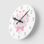 Roze Bloemboeket Gepersonaliseerd meisjes kwekerij Ronde Klok (Hoek)