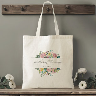 Roze bloemboeket geschenk voor de moeder van de br tote bag