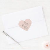 Roze Bloemboeket Handtekening Trouw Dank Je Hart Sticker (Envelop)