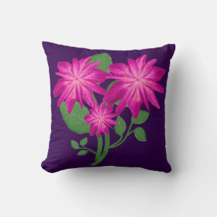 Roze bloemboeket illustratie   Handgetekend  Kussen