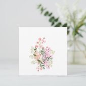 Roze bloemboeket kaart (Staand voorkant)