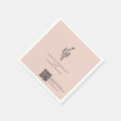 Roze Bloemboeket QR-code Trouwdag Servet (Hoek)