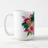 Roze bloemboeket splash koffiemok (Links)