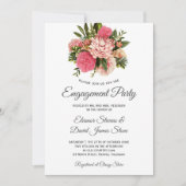 Roze bloemboeket stijlvol elegant verloving kaart (Voorkant)