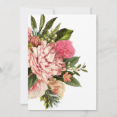 Roze bloemboeket stijlvol elegant verloving kaart (Achterkant)