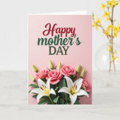 Roze bloemboeketkaart kaart (Gele Bloem)