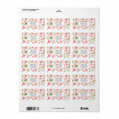 Roze bloemboeketten - Adreslabel Etiket (Full Sheet)