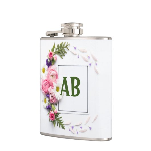 Roze bloembolk heupfles (Links)