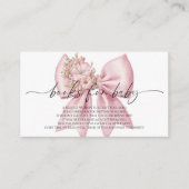 Roze Bloemboog Baby shower Boeken voor Baby Informatiekaartje (Voorkant)