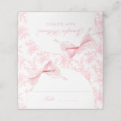 Roze Bloemboog Baby shower Tafelnummers Tenten Plaatskaartje (Buitenkant ongevouwen)