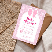 Roze Bloemboog Baby shower Uitnodiging