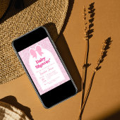 Roze Bloemboog Baby shower Uitnodiging