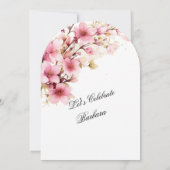 Roze Bloemboog Elegantie 100ste Verjaardagsfeest Kaart (Achterkant)