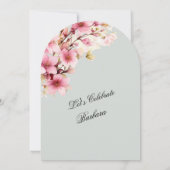 Roze Bloemboog Elegantie 60ste Verjaardagsfeest Kaart (Achterkant)