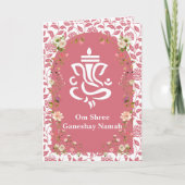 Roze Bloemboog Lijst Indiase bruiloft (Voorkant)