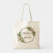 Roze bloemboog Moeder van de bruid Tote Bag (Achterkant)