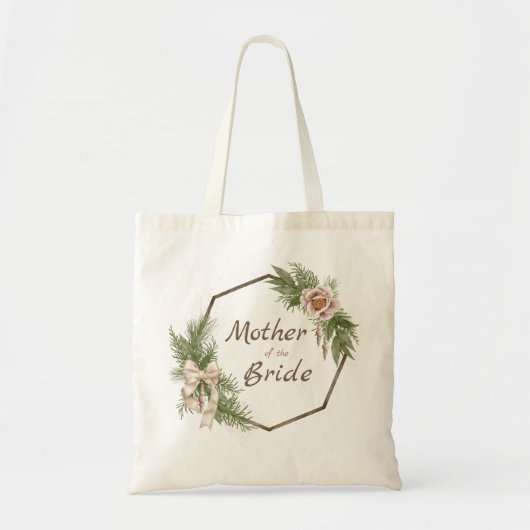 Roze bloemboog Moeder van de bruid Tote Bag (Voorkant)
