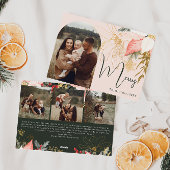 Roze Bloemboog Oh Vrolijk Vier Foto Vakantie Kaart