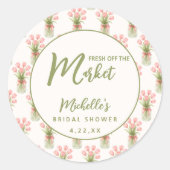 Roze bloemboog vers van de markt ronde sticker (Voorkant)