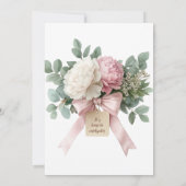 Roze Bloemboog Vrijgezellenfeest Kaart (Achterkant)