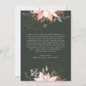 Roze Bloemboog Vrolijk Drie Foto Kerstmis Feestdagenkaart (Achterkant)