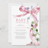 Roze Bloemboog Wildflower Baby shower Kaart (Voorkant)