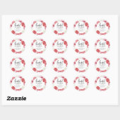 Roze bloemboog zomer bruidsdouche ronde sticker (Vel)