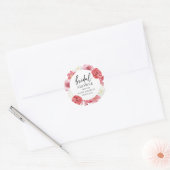 Roze bloemboog zomer bruidsdouche ronde sticker (Envelop)