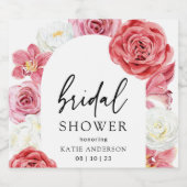 Roze Bloemboog Zomer Bruidsfeest Sparkling Wijnetiket (Enkel label)