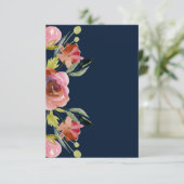 roze bloembruiloft kaart (Staand voorkant)