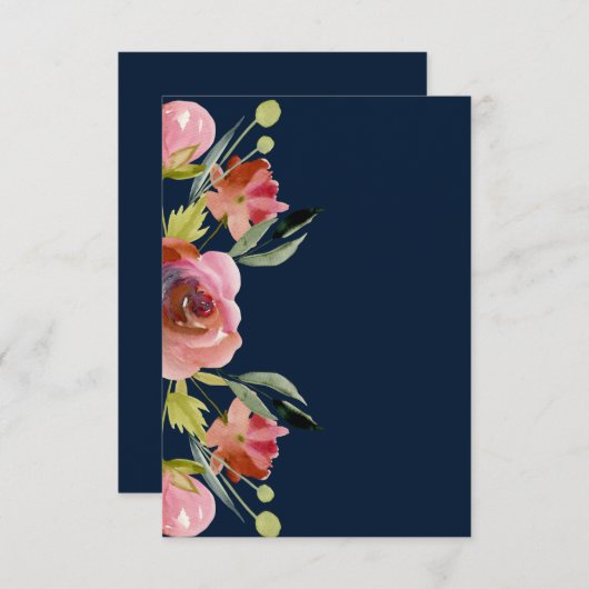 roze bloembruiloft kaart (Voorkant / Achterkant)