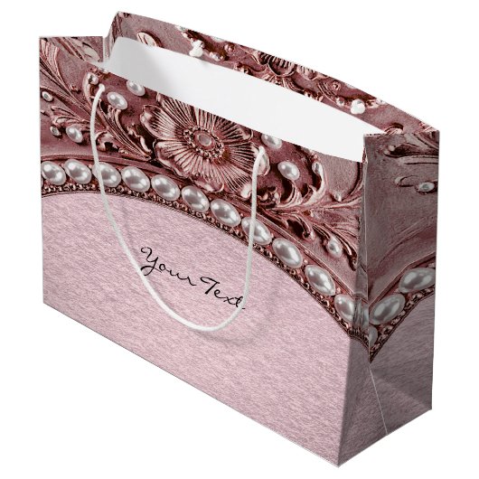 Roze Bloemcadeautas Groot Cadeauzakje (Achterkant Gekanteld)
