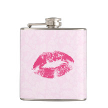 Roze bloemdamast en lippen