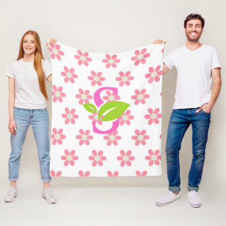 Roze bloemdeken voor logo fleece deken