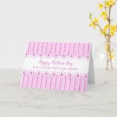 Roze  bloemdochter Happy Moederdag Kaart (Gele Bloem)