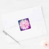 Roze Bloemdocument Onderzetter Vierkante Sticker (Envelop)