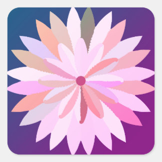 Roze Bloemdocument Onderzetter Vierkante Sticker