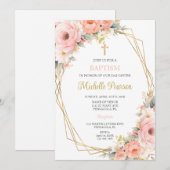 Roze bloemdoop kaart (Voorkant / Achterkant)