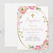 Roze bloemdoop kaart (Voorkant / Achterkant)