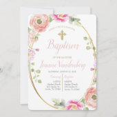 Roze bloemdoop kaart (Voorkant)