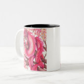 Roze bloemdraak tweekleurige koffiemok (Voorkant links)