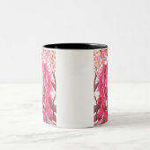 Roze bloemdraak tweekleurige koffiemok (Center)