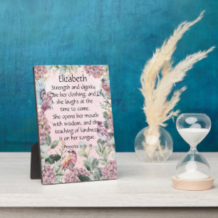 Roze bloemdragers Vogels Proverbs 31 Scripture for Fotoplaat