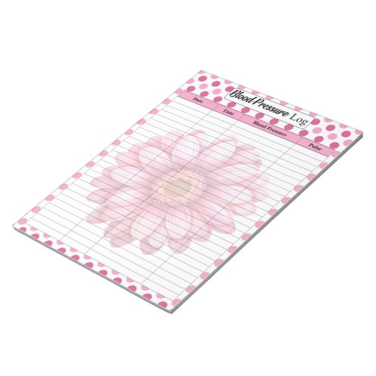 Roze Bloemdruklog Notitieblok (Schuin)