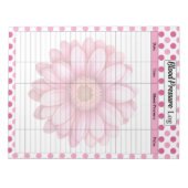 Roze Bloemdruklog Notitieblok (Voorkant)