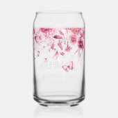  roze bloemdruppel Special Mom-to-be & Familie Blikvorm Glas (Achterkant)